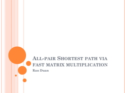 All-pair Shortest path via fast matrix multiplication