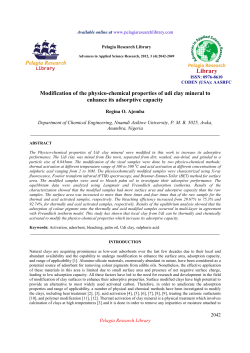 Modification of the physico-chemical properties of udi clay mineral to