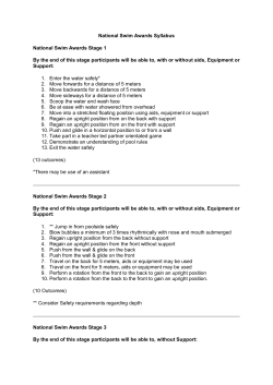 National Swim Award Syllabus