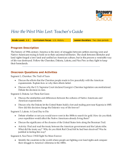 Teacher`s Guide How the West Was Lost
