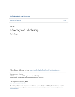Advocacy and Scholarship - Berkeley Law Scholarship Repository
