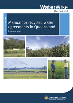Manual for recycled water agreements in Queensland