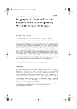 Geography of Leisure and Tourism Research in the German