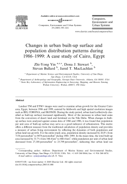 Changes in urban built-up surface and population distribution