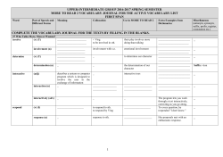 1st Span Vocabulary Journal