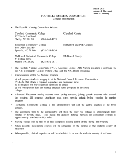 1 FOOTHILLS NURSING CONSORTIUM General Information &bull; The