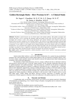 Golden Rectangle Ratio &ndash; How Precious Is It? : A Clinical Study