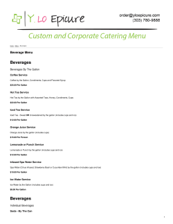 Beverages Beverages - Y.Lo Epicure Catering