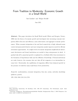 From Tradition to Modernity: Economic Growth in a Small World
