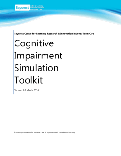 Cognitive Impairment Simulation Toolkit