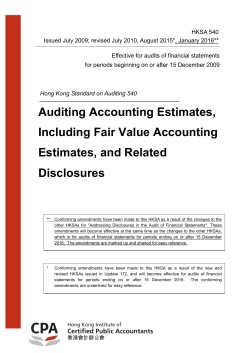 Auditing Accounting Estimates, Including Fair Value Accounting