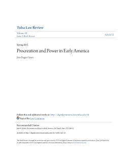 Procreation and Power in Early America