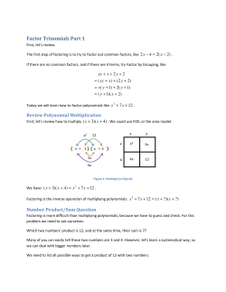 Factor Trinomials Part 1