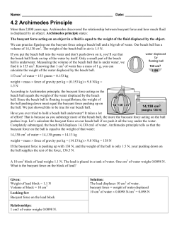 4.2 Archimedes Principle