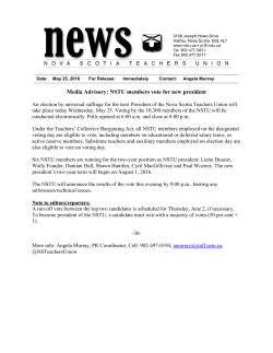 Media Advisory: NSTU members vote for new president