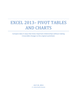 Excel 2013- PivotTable and Charts