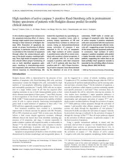 High numbers of active caspase 3&ndash;positive Reed