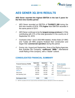 aes gener 3q 2016 results