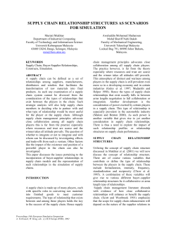 supply chain relationship structures as scenarios