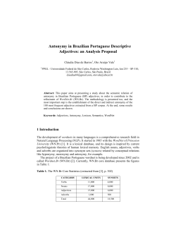 Antonymy in Brazilian Portuguese Descriptive Adjectives: an