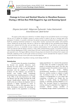 Damage to Liver and Skeletal Muscles in Marathon Runners During