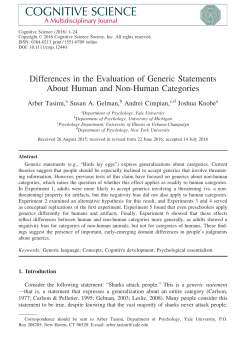 Differences in the Evaluation of Generic Statements About Human