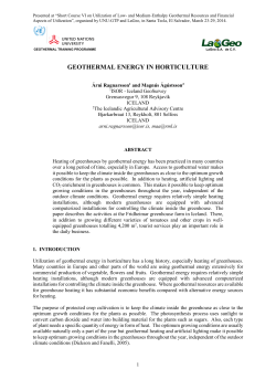 geothermal energy in horticulture