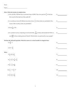 Exam Name___________________________________ Solve