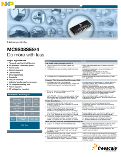MC9S08SE8FS, MC9S08SE Do more with less - Fact Sheet