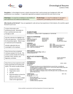 Chronological Resume