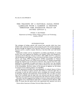 the tracing of a natural algal food labelled with a carbon 14 isotope