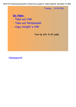 2016-12-14 Exponential growth or Decay from a graph or Table