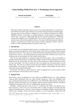 Understanding Medical free text - Association for Computational