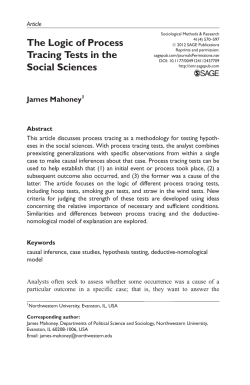The Logic of Process Tracing Tests in the Social Sciences