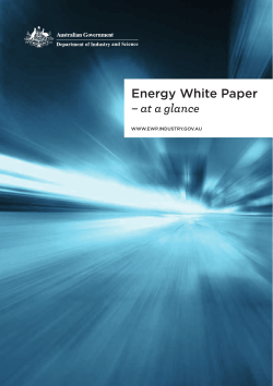 Energy White Paper &ndash; at a glance