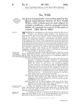 No. VIII. - NSW Legislation