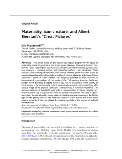 Materiality, iconic nature, and Albert Bierstadt`s &ldquo;Great Pictures&rdquo;