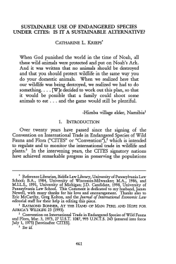 Sustainable Use of Endangered Species Under Cites