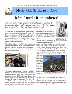 2009 Fall - McDougall Stoney Mission Society