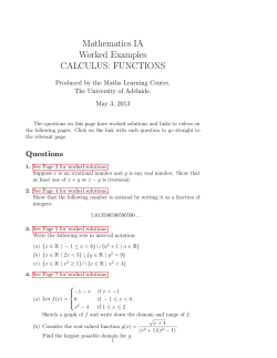 Mathematics IA Worked Examples CALCULUS: FUNCTIONS
