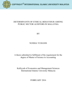 DETERMINANTS OF ETHICAL BEHAVIOUR - Library