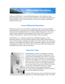 Linear Differential Equations About the Team