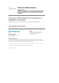 The essence of the dolmen: the Architecture of megalithic construction