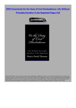 On the Duty of Civil Disobedience: Life Without