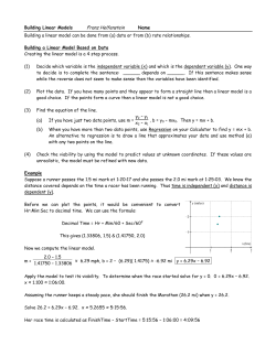 Building Linear Models