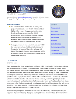 Announcements Get Involved! - RASC Ottawa