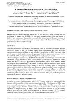 A Review of Durability Research of Concrete Bridge Jingmei Bian