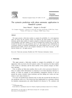 The syntactic prediction with token automata