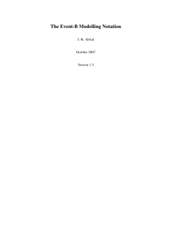 The Event-B Modelling Notation