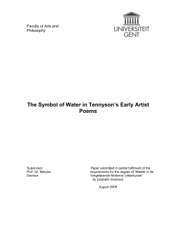 The Symbol of Water in Tennyson`s Early Artist Poems